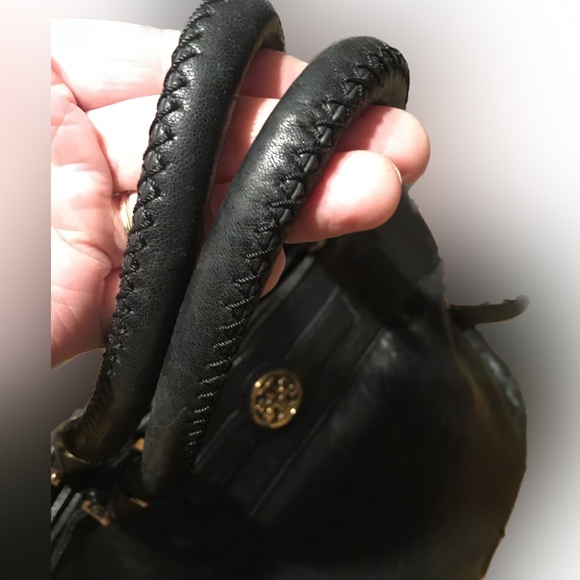 Tory Burch Leather Gold Tone Metal Parts, Zipper Pull, Mirror, T Plaque, Handles - Picture 5 of 7